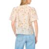 Vince Camuto Women’s Floral Print Tie Neck 3/4 Sleeve Blouse(Ultra White)