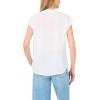 Vince Camuto Women’s Front Placket V-Neck Blouse(Ultra White)