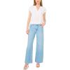 Vince Camuto Women’s Front Placket V-Neck Blouse(Ultra White)