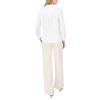 Vince Camuto Womens Longsleeve Buttondown W/Flower Applique Blouse(Ultra White)
