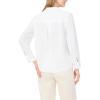 Vince Camuto Womens Longsleeve Buttondown W/Flower Applique Blouse(Ultra White)