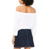 Vince Camuto Women’s Off the Shoulder Pleated Blouse(Ultra White)