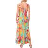Vince Camuto Women’s Printed Four Tier Maxi Dress(Tangerine)