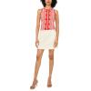 Vince Camuto Women’s Printed Sleeveless Tank Top(Lobster Red)