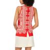 Vince Camuto Women’s Printed Sleeveless Tank Top(Lobster Red)