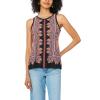 Vince Camuto Women’s Printed Sleeveless Tank Top(Rust)