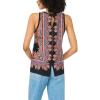 Vince Camuto Women’s Printed Sleeveless Tank Top(Rust)