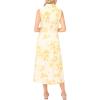 Vince Camuto Women’s Sleeveless Floral Collared Patch Pocket Button Up Dress(New Ivory)