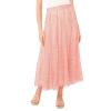 Vince Camuto Women’s Back Elastic Waist Flowy Maxi Skirt(Lobster Red)