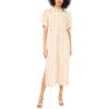 Vince Camuto Women’s Drawcord Waist Midi Shirt Dress(Birch)