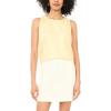 Vince Camuto Women’s Embroidery Tencel Side Vent Tank Top(Lemon Cream)