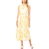 Vince Camuto Women’s Sleeveless Floral Collared Patch Pocket Button Up Dress(New Ivory)