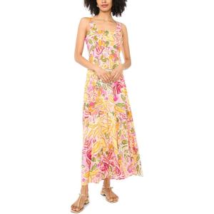 Vince Camuto Women’s Floral Smocked Back Maxi Dress(Plush Pink)