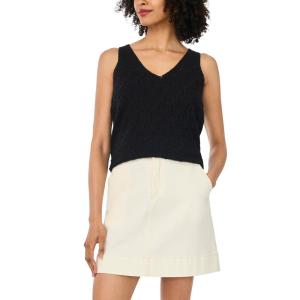 Vince Camuto Women’s Pointelle Sleeveless Tank Top(Rich Black)