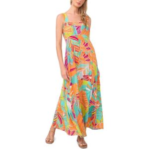 Vince Camuto Women’s Printed Four Tier Maxi Dress(Tangerine)