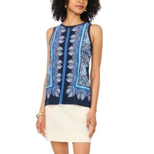 Vince Camuto Women’s Printed Sleeveless Tank Top(Classic Navy)
