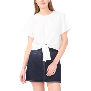 Vince Camuto Women’s Short Sleeve Tie Front Top(Ultra White)