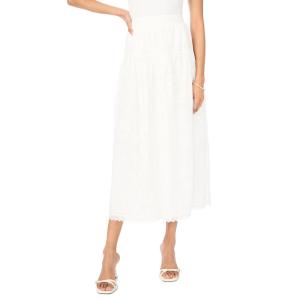 Vince Camuto Women’s Yoke Waist Band Maxi Skirt(Ultra White)