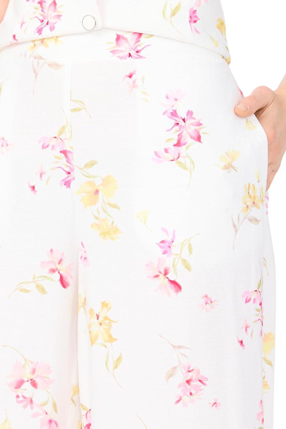 image:imageVince Camuto Womens Rumple Twill Wide Leg Pants with PocketsLemon Cream