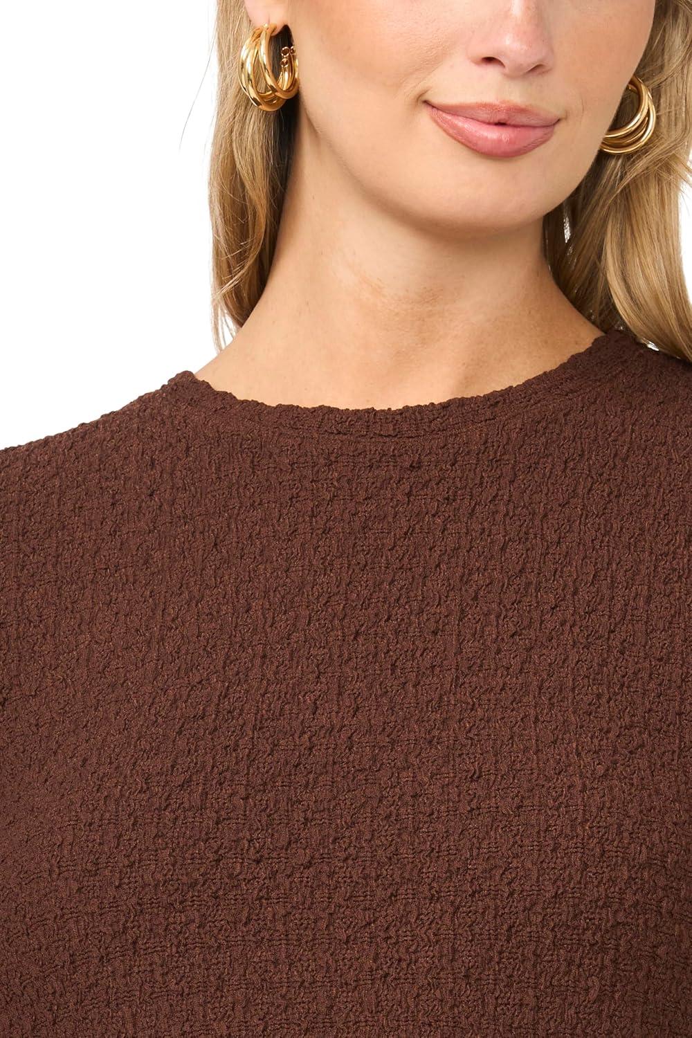 image:imageVince Camuto Womens Short Sleeve Crew Neck TopMocha