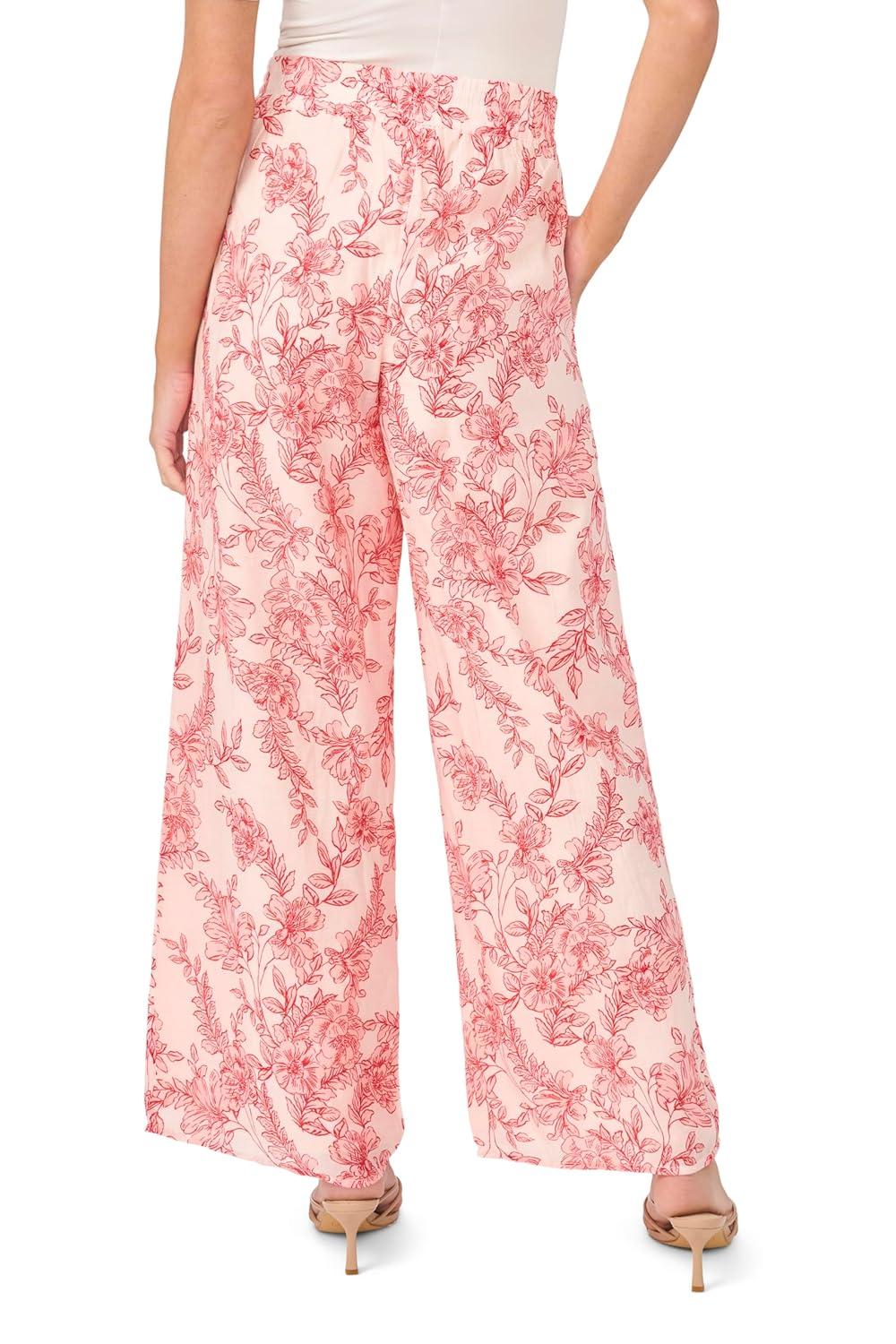 image:imageVince Camuto Womens Smocked Waist Wide Leg PantSummer Rose