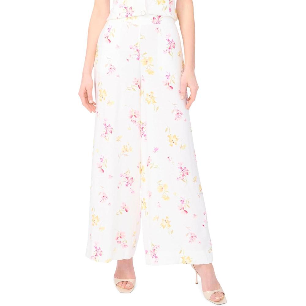 image:imageVince Camuto Womens Rumple Twill Wide Leg Pants with PocketsLemon Cream