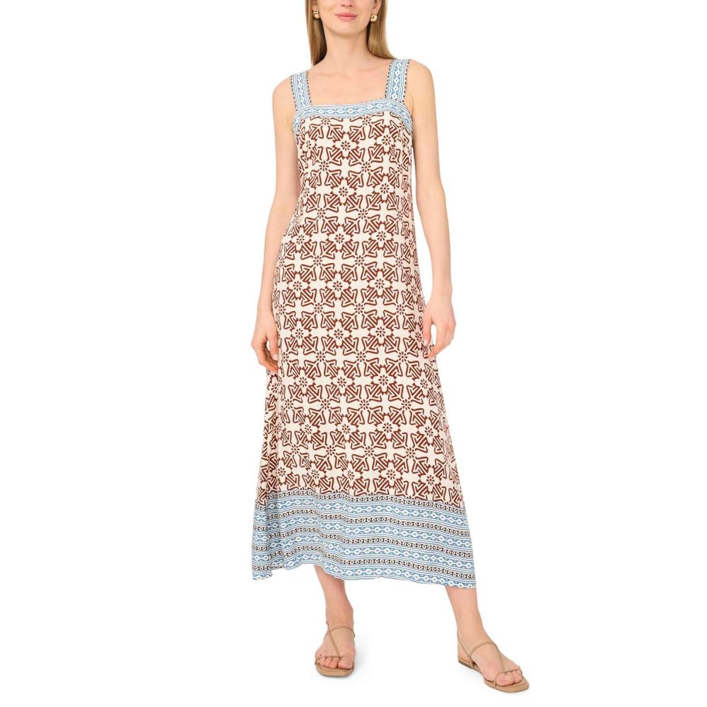 image:imageVince Camuto Womens Smocked Back Sleeveless Maxi DressRust