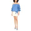 Vince Camuto Women’s Bubble Sleeve Off the Shoulder Blouse(Classic Indigo)