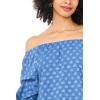 Vince Camuto Women’s Bubble Sleeve Off the Shoulder Blouse(Classic Indigo)