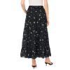 Vince Camuto Women’s Floral Print Smocked Waist Maxi Skirt(Rich Black)
