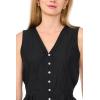 Vince Camuto Women’s Lace Trim V Neck Sleeveless Top(Rich Black)