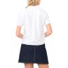 Vince Camuto Women’s Linen Short Sleeve Ruffle Button Down Blouse(Ultra White)