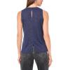 Vince Camuto Women’s Metallic Rib Knit Sleeveless Back Keyhole Tank(Vintage Blue)