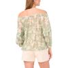 Vince Camuto Women’s Pleated Peasant Long Sleeve Rayon Lawn Blouse(Eucalyptus)