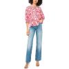 Vince Camuto Women’s Raglan Puff 3/4 Sleeve Blouse(Cherry Red)