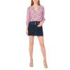 Vince Camuto Women’s Raglan Split Neck 3/4 Sleeve Blouse(Red Hot)