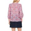 Vince Camuto Women’s Raglan Split Neck 3/4 Sleeve Blouse(Red Hot)