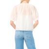 Vince Camuto Women’s Scoop Neck Button Down Short Sleeve Flowy Top(Ultra White)