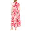 Vince Camuto Women’s Short Sleeve V-Neck Multi Tie Maxi Dress(Golden Haze)