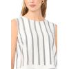Vince Camuto Women’s Striped Sleeveless Crew Neck Blouse(Classic Navy)