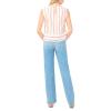 Vince Camuto Women’s Striped Sleeveless Crew Neck Blouse(Red Hot)
