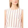 Vince Camuto Women’s Striped Sleeveless Crew Neck Blouse(Red Hot)