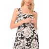 Vince Camuto Women’s Thick Strap Printed Maxi Dress(Rich Black)