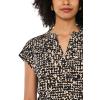 Vince Camuto Women’s V Front Placket Short Sleeve Blouse(Rich Black)