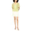 Vince Camuto Women’s V Neck 3/4 Sleeve Button Down Top(Flora Green)