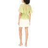 Vince Camuto Women’s V Neck 3/4 Sleeve Button Down Top(Flora Green)