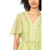 Vince Camuto Women’s V Neck 3/4 Sleeve Button Down Top(Flora Green)