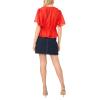 Vince Camuto Women’s V Neck 3/4 Sleeve Button Down Top(Lobster Red)