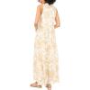 Vince Camuto Women’s V-Neck Sleeveless Maxi Tier Dress(Camel)