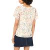 Vince Camuto Women’s V-Neck Tulip Short Puff Sleeve Blouse(Antique White)